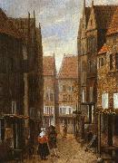 Jacobus Vrel Street Scene with Couple in Conversation USA oil painting artist